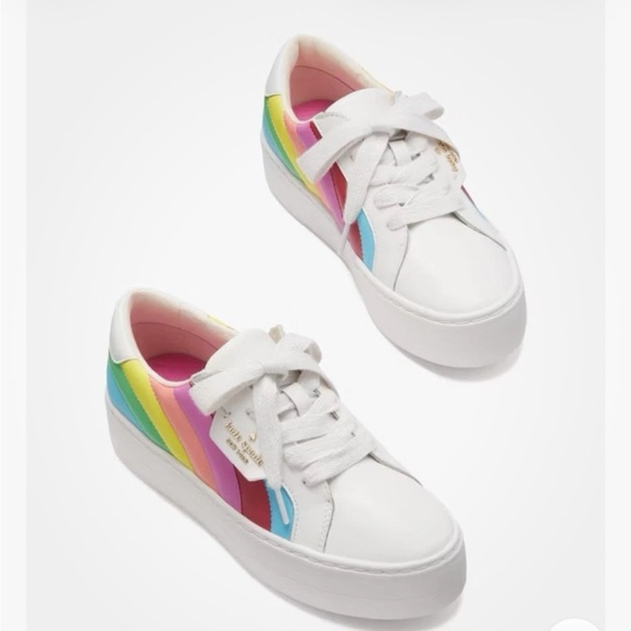 Kate Spade Rainbow Collection Selena Pride Platform Sneaker Size 6 Sold Out! - Picture 2 of 9